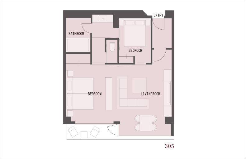 Suite with terrace / Room layout